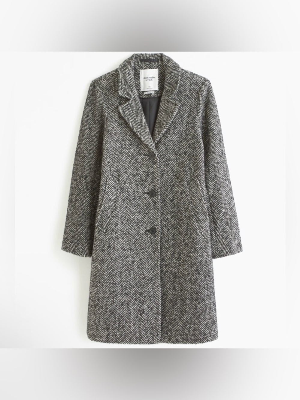 Abercrombie & Fitch Herringbone Wool-Blend Peacoat